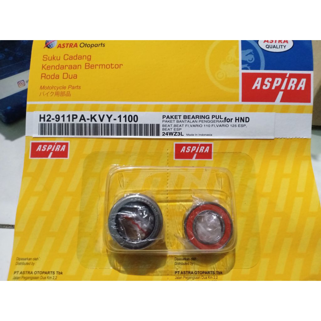 original paket bearing puly Laher puli puly pulley KVY beat , beat fi , Vario 110 fi Vario 125 esp b