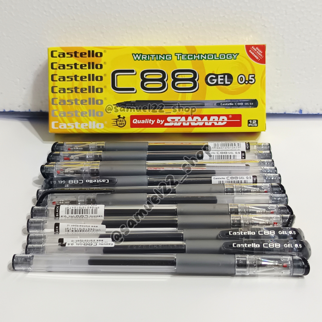 

Pulpen Standard C88 Gel 0.5 mm Tinta Hitam Isi 12 pcs