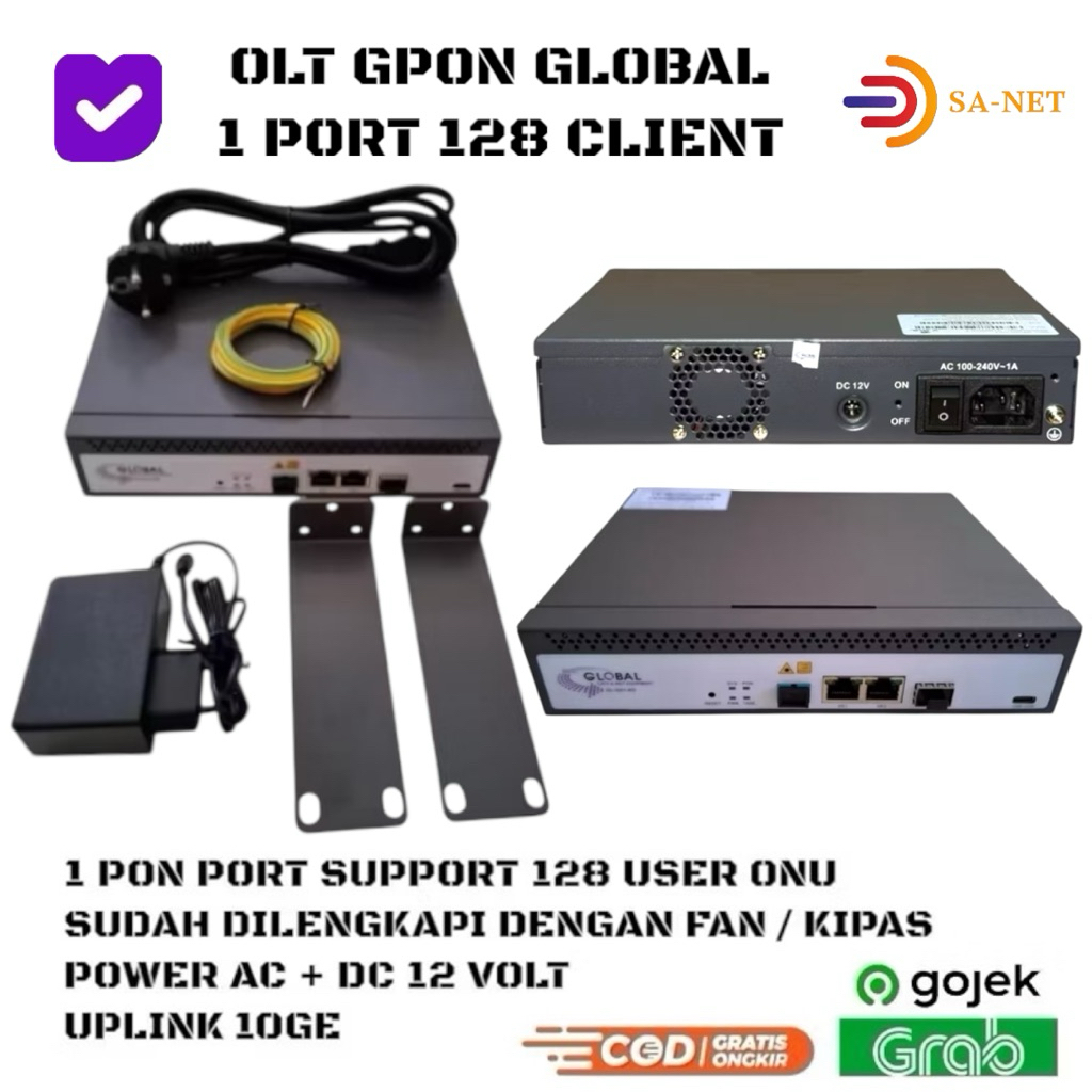 OLT GPON 1 PORT 128 USER [ GLOBAL / VSOL ] SFP INTERNAL 8DB, UPLINK 10GE, POWER AC / DC 12 VOLT | OL