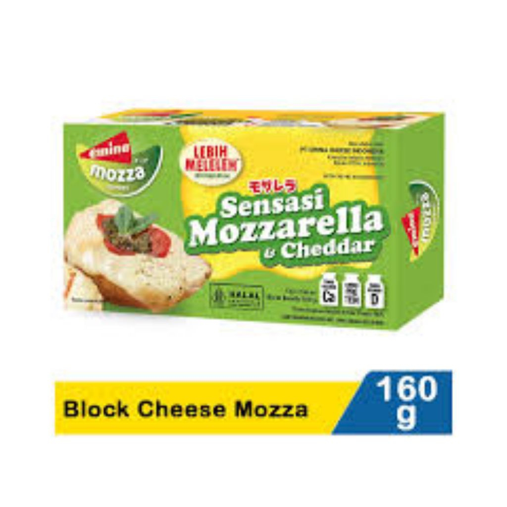 

Keju Mozzarella Cheddar Emina Cheese Block Kemasan 160 Gram