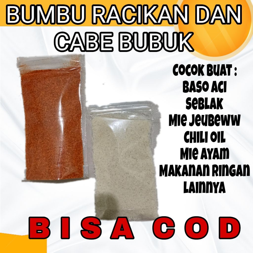 BUMBU RACIKAN BASO ACI SEBLAK DAN CABE BUBUK PEDAS GILING / BUMBU PENYEDAP  / CABE GILING / BUMBU SE
