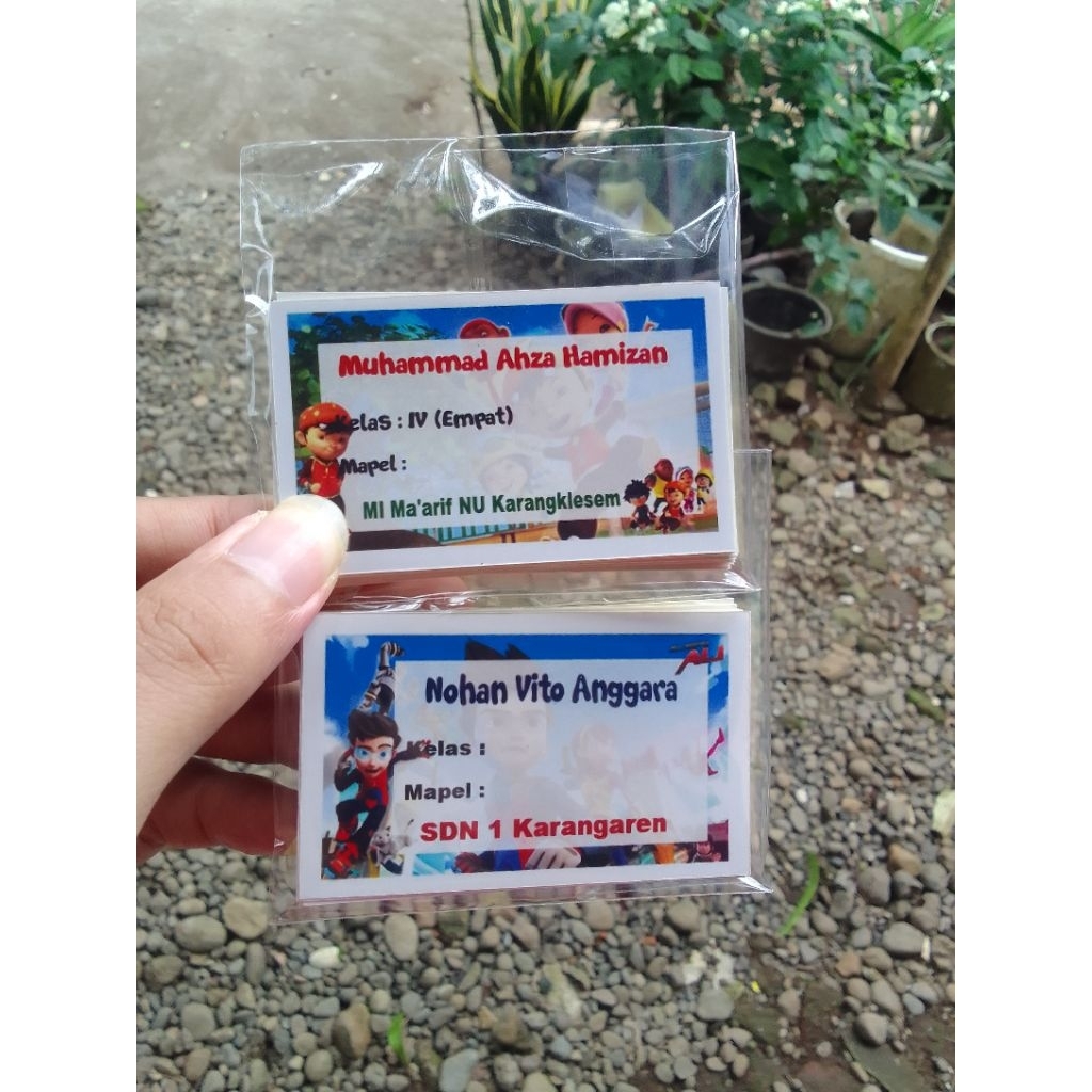 

stiker label buku nama custom