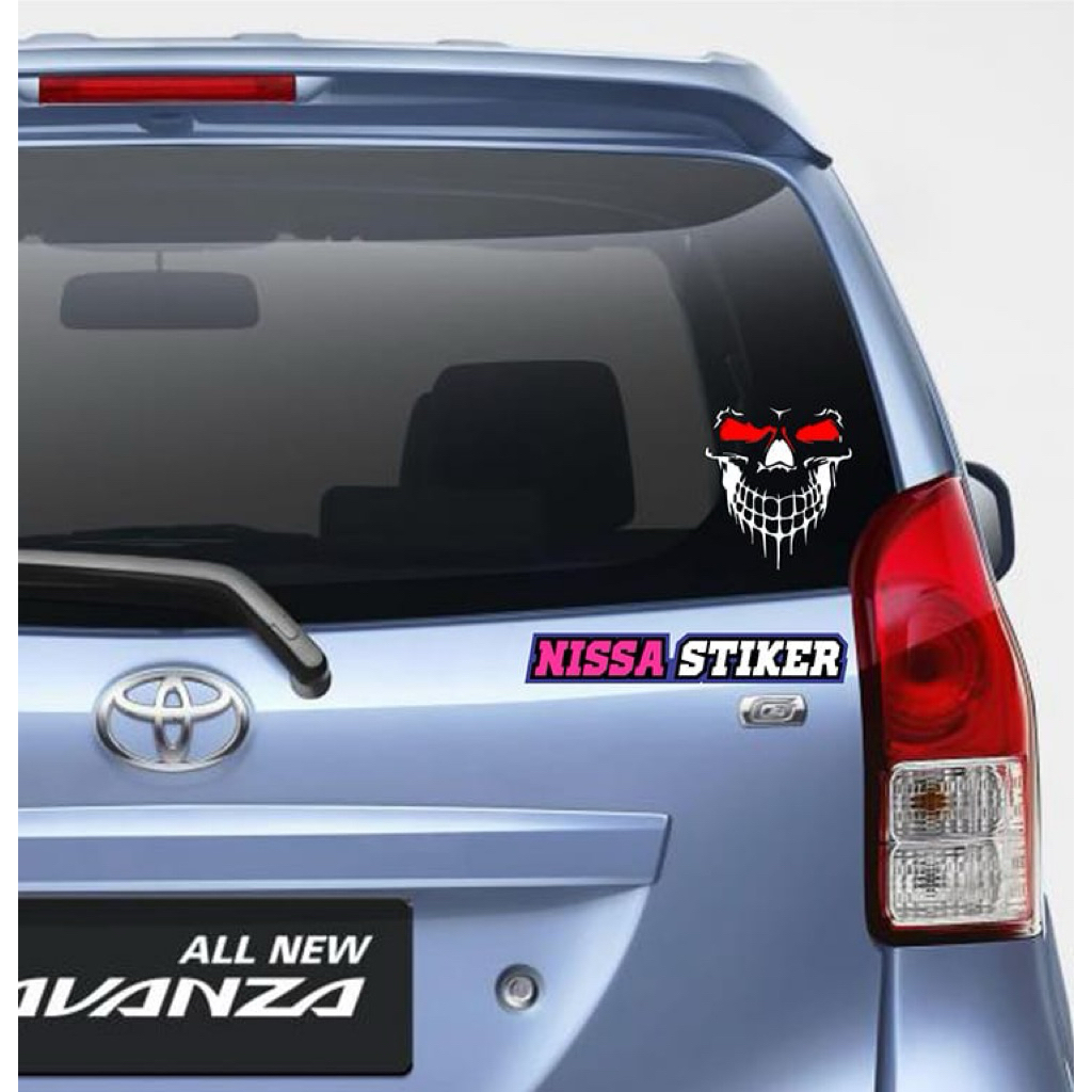 stiker cutting mobil wajah tengkorak stiker murah berkualitas