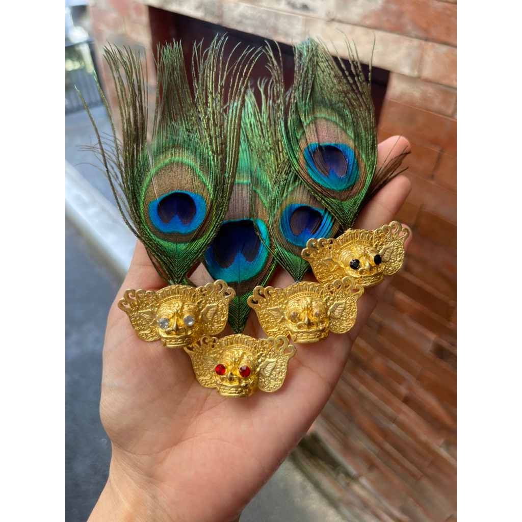 Barong Merak (bulu krishna) hiasan baju/ udeng