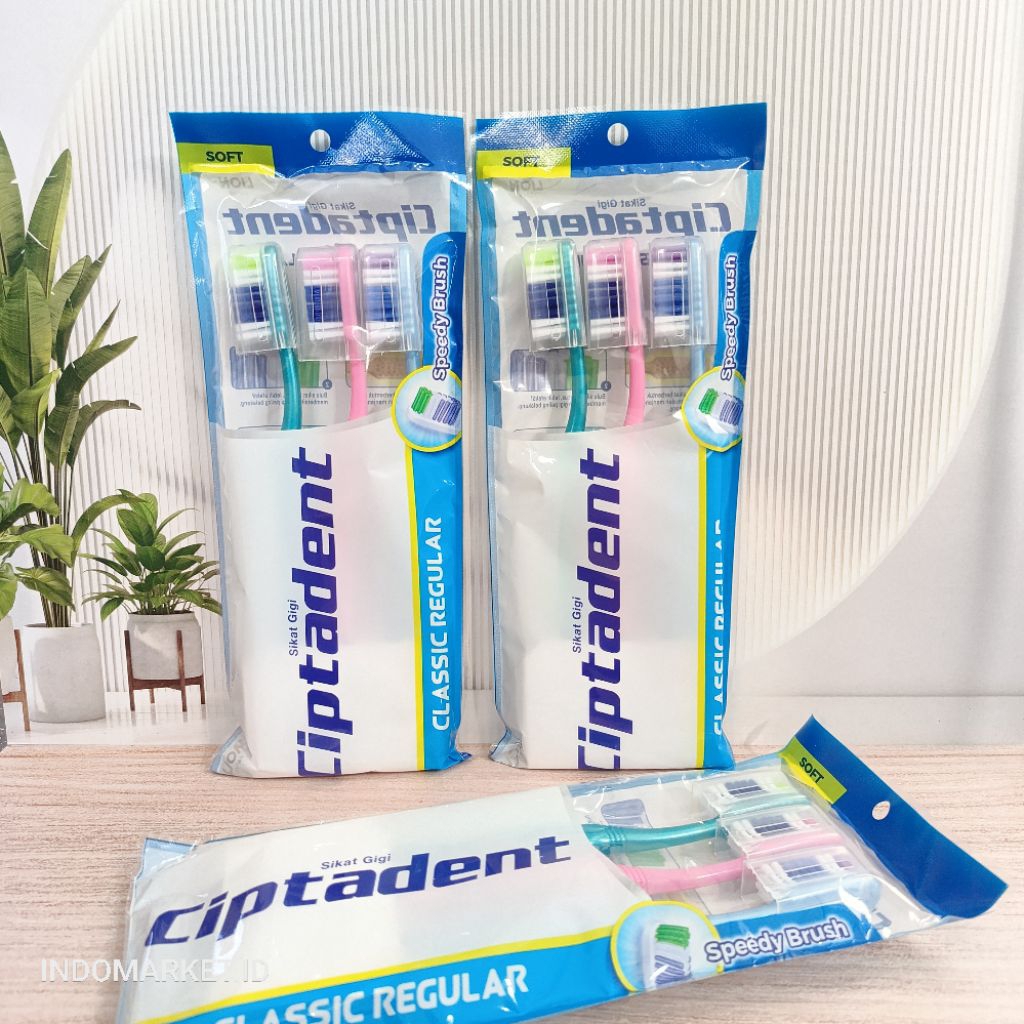 Sikat gigi ciptadent classic regular soft isi 3 / Sikat gigi / Ciptadent