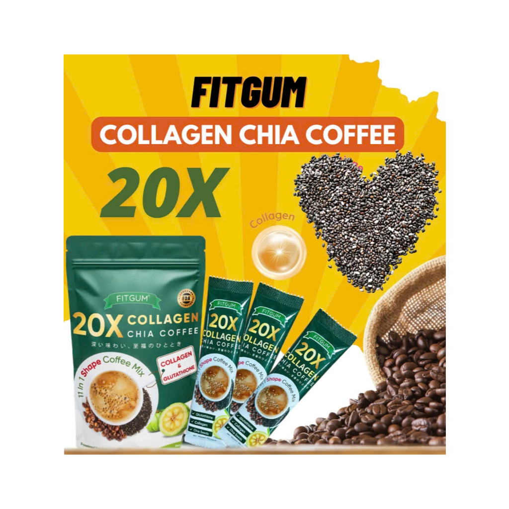 

Fitgum 20X Collagen Chia Coffee 11 in 1 - Campuran Kopi Pelangsing dengan Kolagen & Glutathione