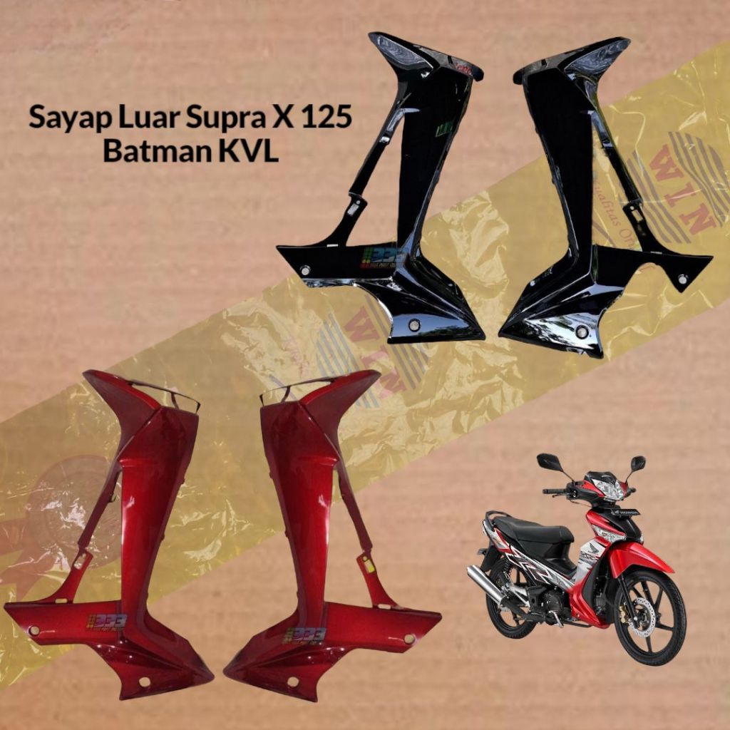 sayap tebeng kanan kiri legshield luar supra x 125 batman KVL win