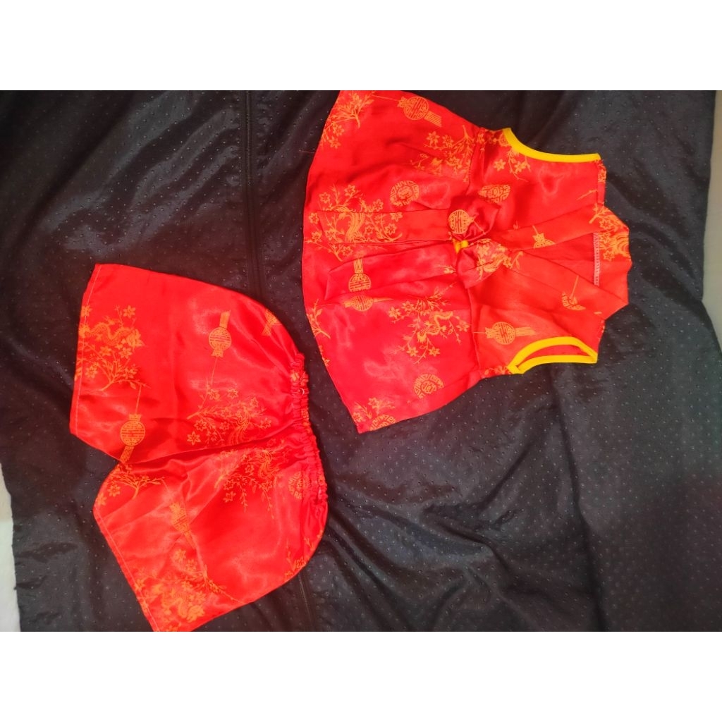 PRELOVED cheongsam set anak bayi 3-6bulan premium