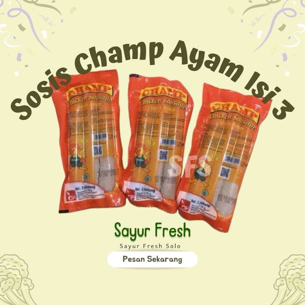 

Sosis Champ Ayam atau SoNice Ayam isi 3 - Sayur Fresh Solo