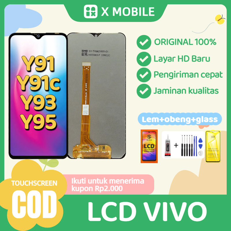 LCD VIVO Y91 / Y1S/ Y91c / Y93 / Y95/Y90/Y91i LCD TOUCHSCREEN Complete HD+ Fullset lcd VIVO Y91c ori