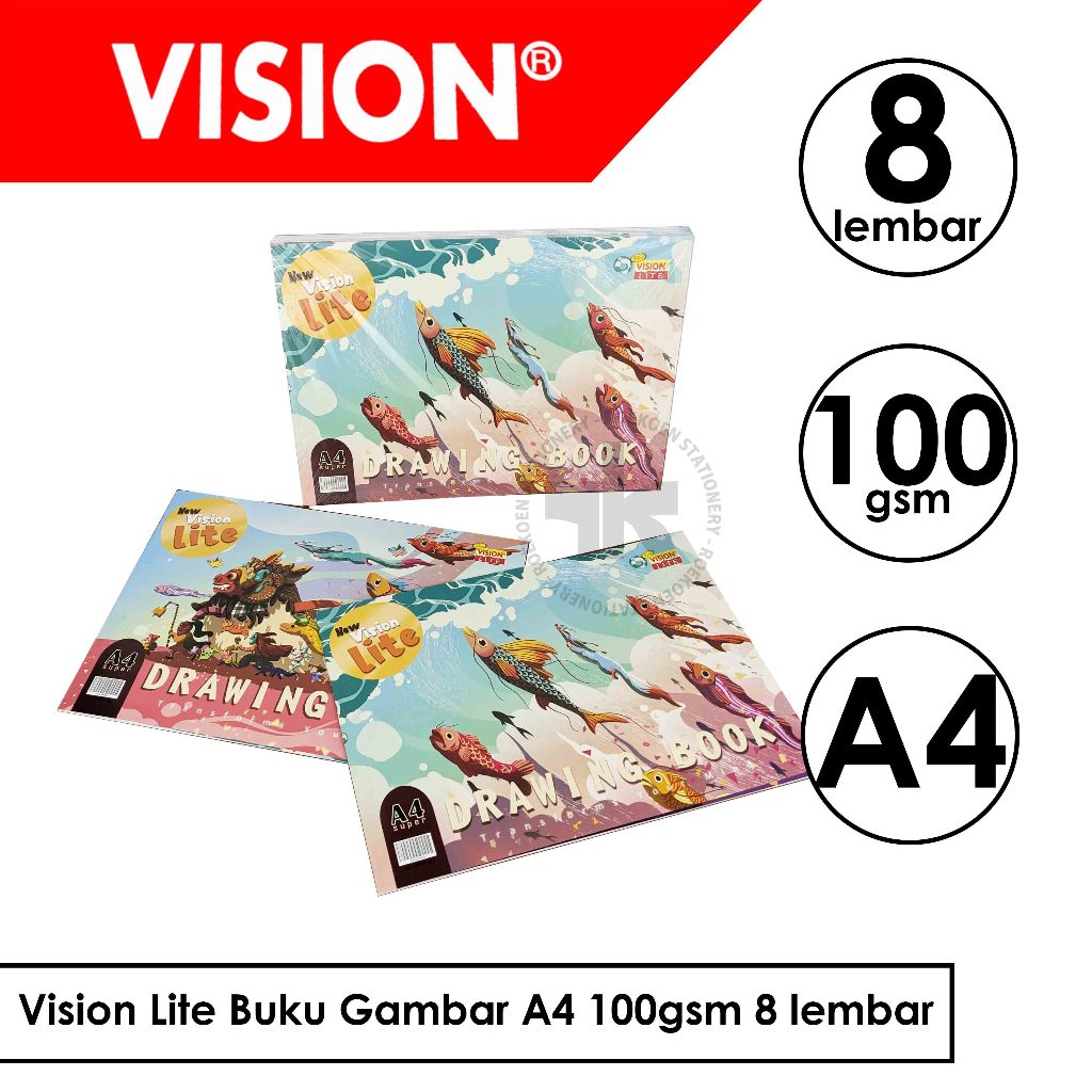 

[ 1 PAK Isi 10 Buku ] Buku GAMBAR VISION LITE A4 / Buku GAMBAR Murah Bagus Merk Vision