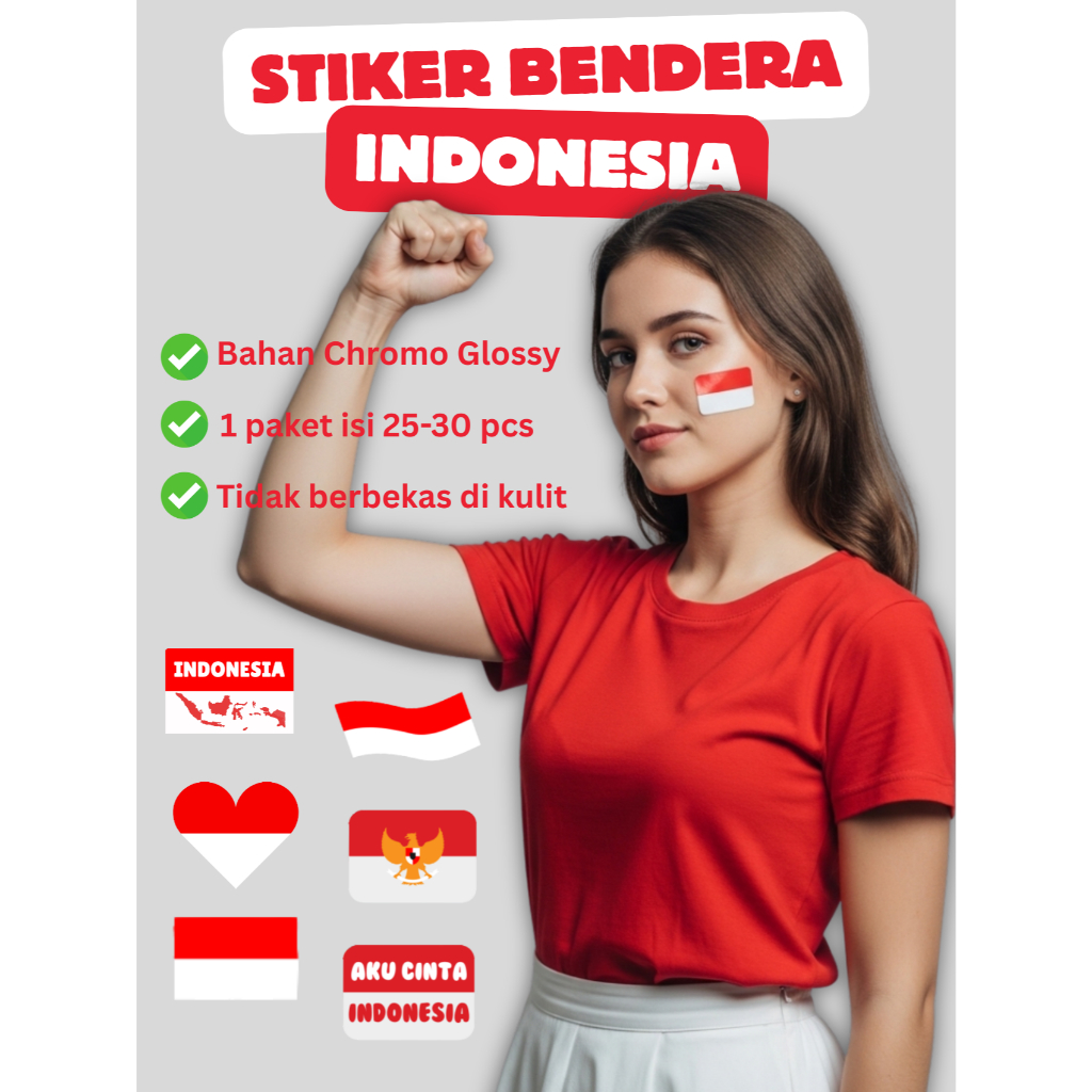 

STIKER PIPI MOTIF BENDERA MERAH PUTIH INDONESIA STIKER KEMERDEKAAN 17 AGUSTUS PER LEMBAR