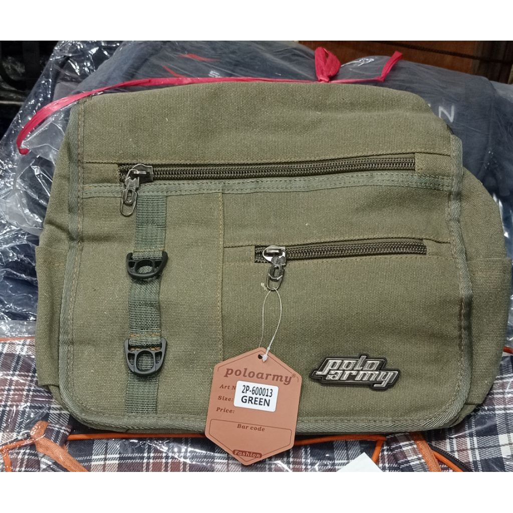 Tas selempang kanfas polo army impor