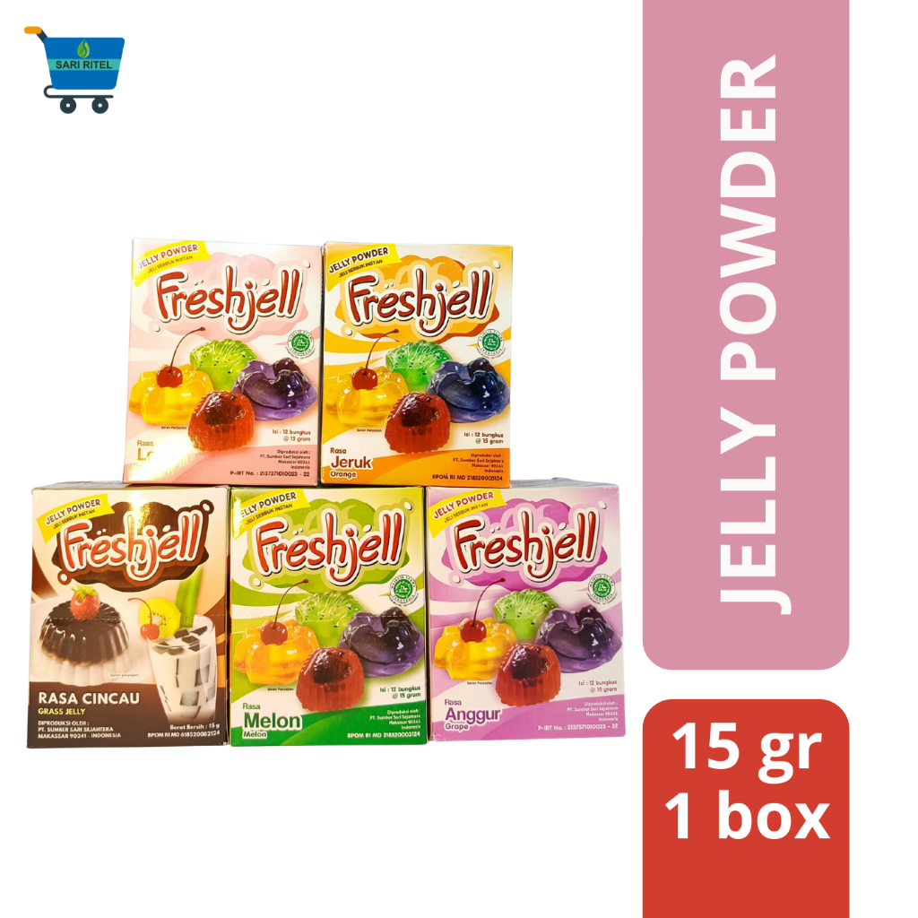 

FRESHJELL Jeli Bubuk Aneka Rasa Buah 15gr (1 box isi 12 pcs)