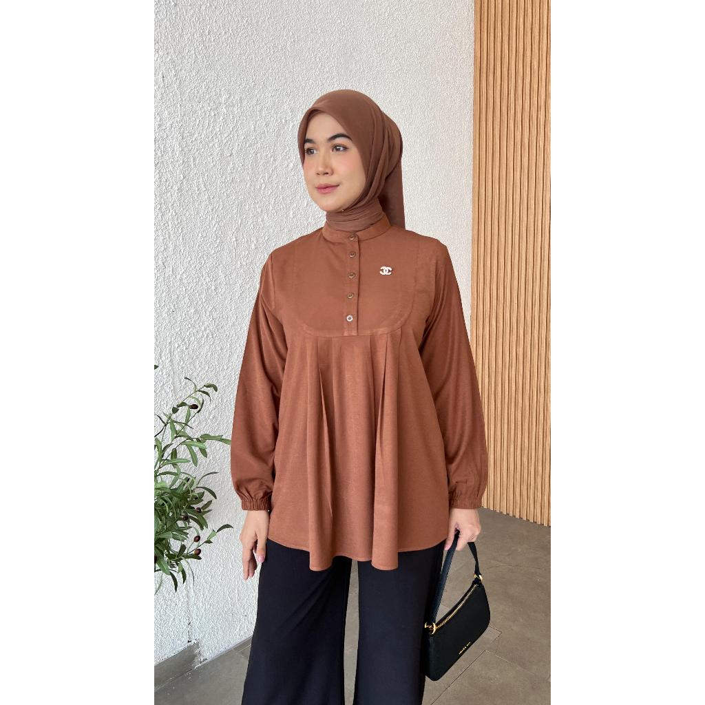 ATASAN GAZELA KNIT / BAJU WANITA MUSLIM/ WARNA DIABI ADIBA/ GROSIR TANAH ABANG