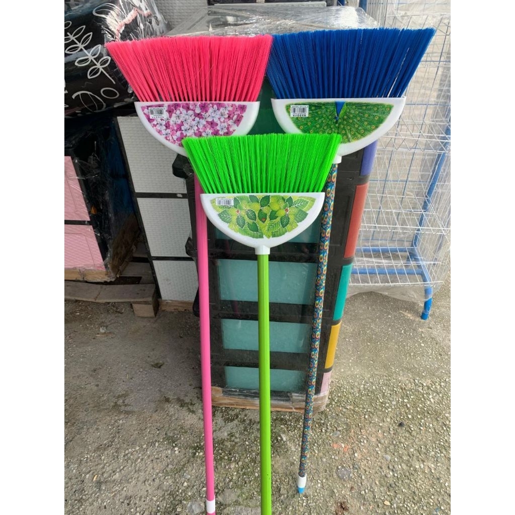 Sapu Nilon Bunga Sapu Plastik warna Sapu Lantai Broom pink Nagoya 810
