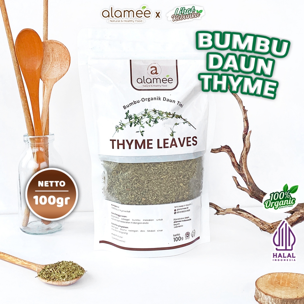 

ALAMEE Thyme Kering Daun Timi Bumbu Dapur Organik Garnish Dried Leaves Murni Asli LIHAT KEBUNKU