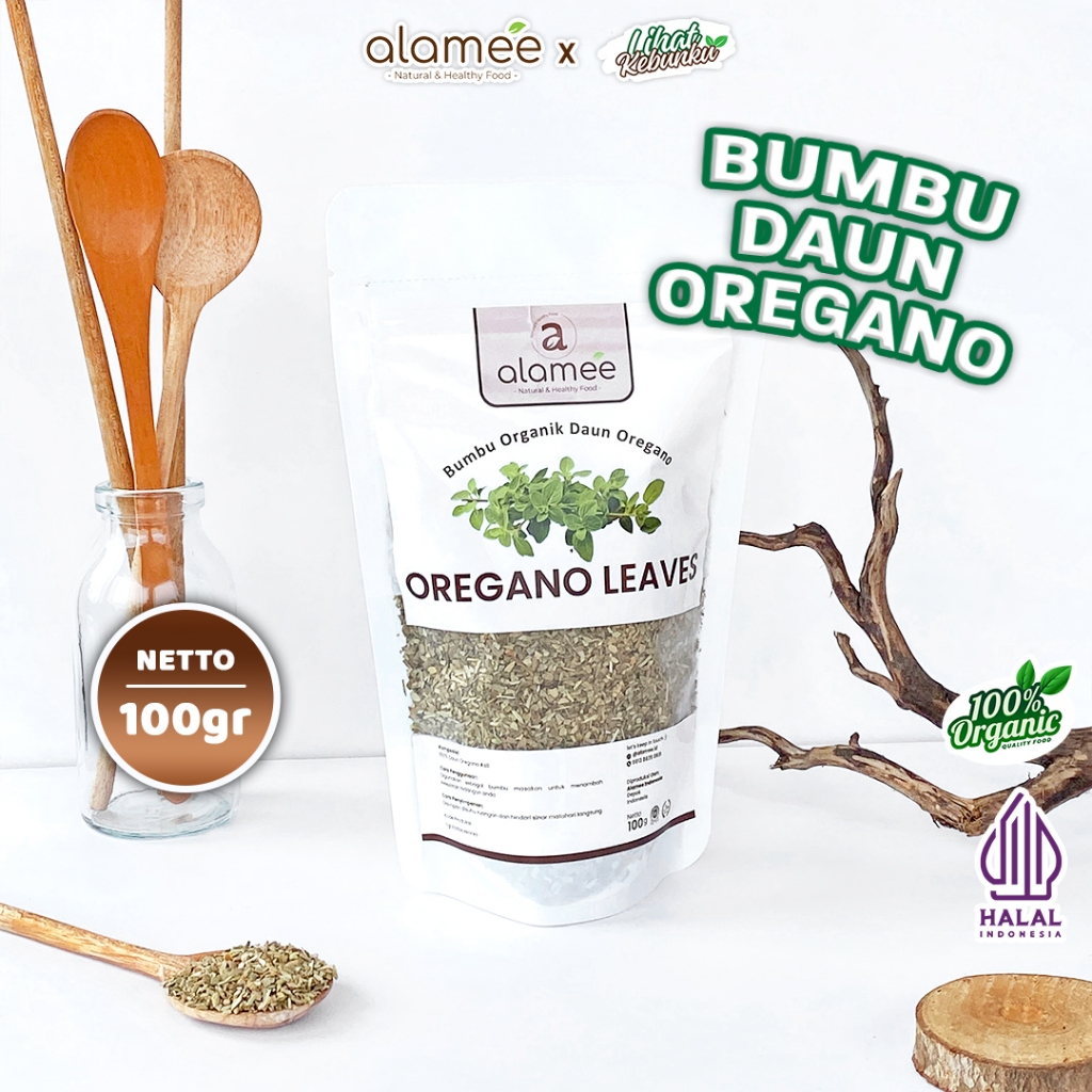 

ALAMEE Oregano Kering Dried Leaves Flakes Garnish Murni Asli Bumbu Dapur Organik 100g LIHAT KEBUNKU