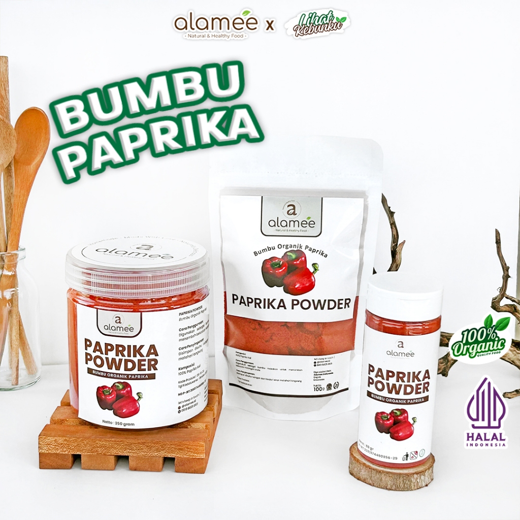 

ALAMEE Paprika Bubuk Seasoning Powder Ground Bumbu Dapur Instan Organik Murni Asli LIHAT KEBUNKU
