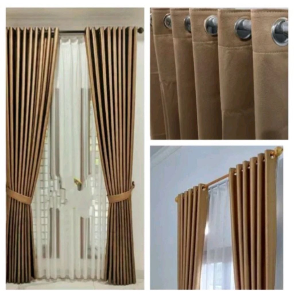 GORDEN BLACKOUT TEBAL 9 GELEMBUNG JENDELA PANJANG GORDENG PENDEK HORDENG PINTU MODEL SEMOKERING