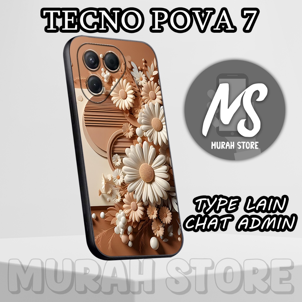 Softcase Karet TECNO POVA 7/MS35/Motif BUNGA/Case Hp TECNO POVA 7/Silikon TECNO POVA 7
