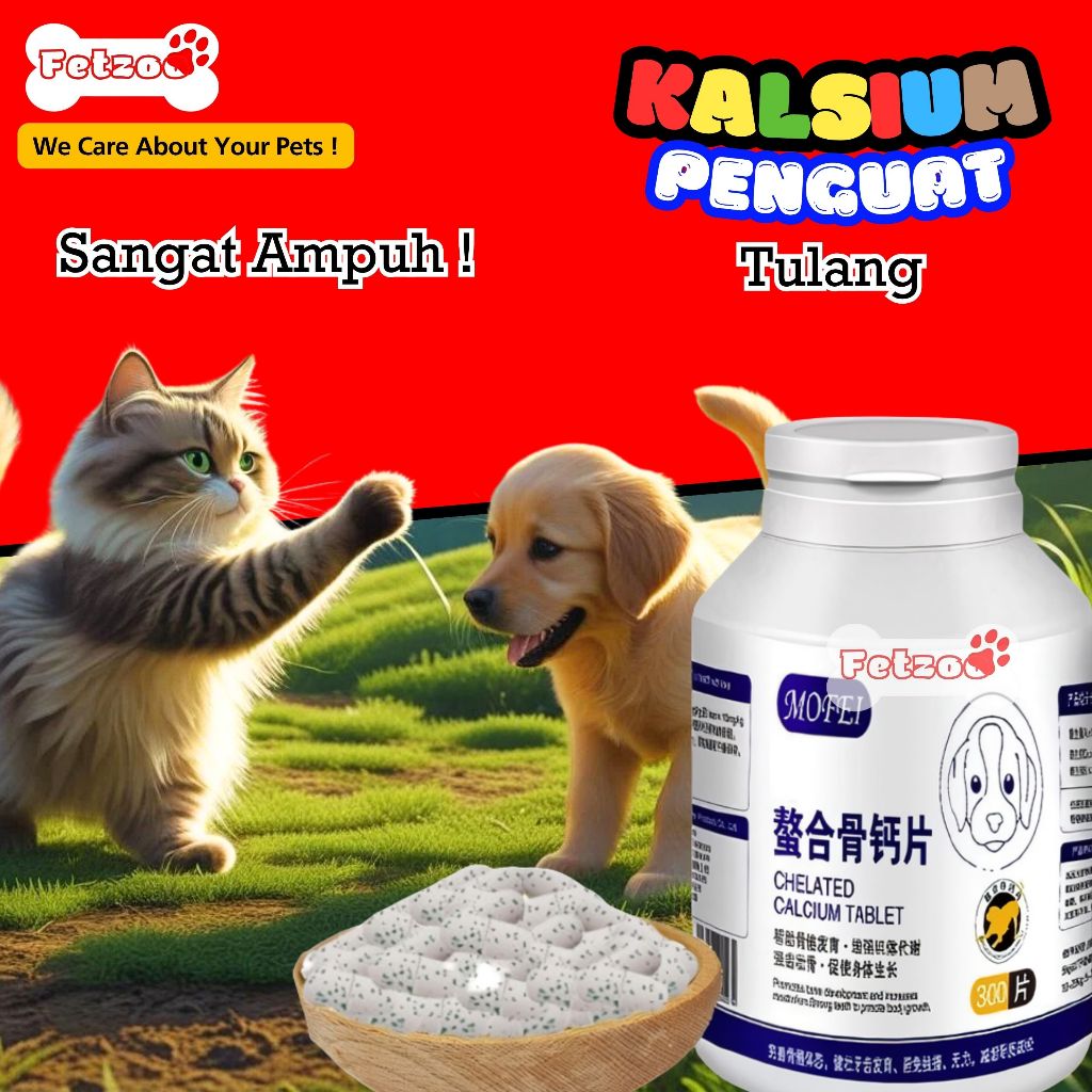 Kalsium Penguat Tulang Anabul  Nutrisi Lengkap untuk Kucing & Anjing Sehat FETZOO