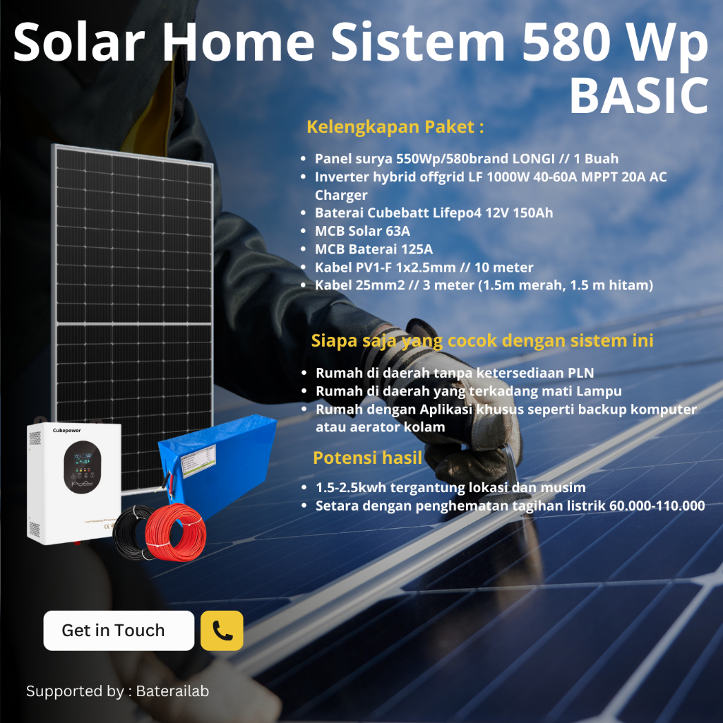 Paket Panel Surya 500wp 1000w Untuk Penerangan Kebun Starlink PLTS Solar PanelUPS Backup