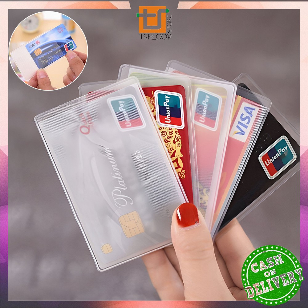 

EC OFM-C1203 Plastik Pelindung Kartu ATM SIM KTP Transparan Sampul Cover Anti Gores / Sarung Pelindung Credit Card Tahan Air Serbaguna