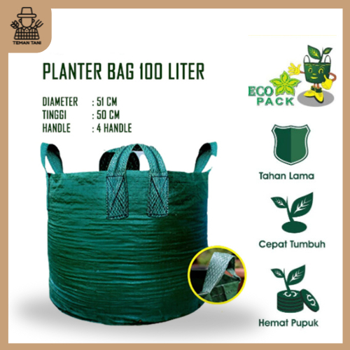 Planter Bag 100 Liter Handle 100% Media Tanam Planter Bag 100 Liter