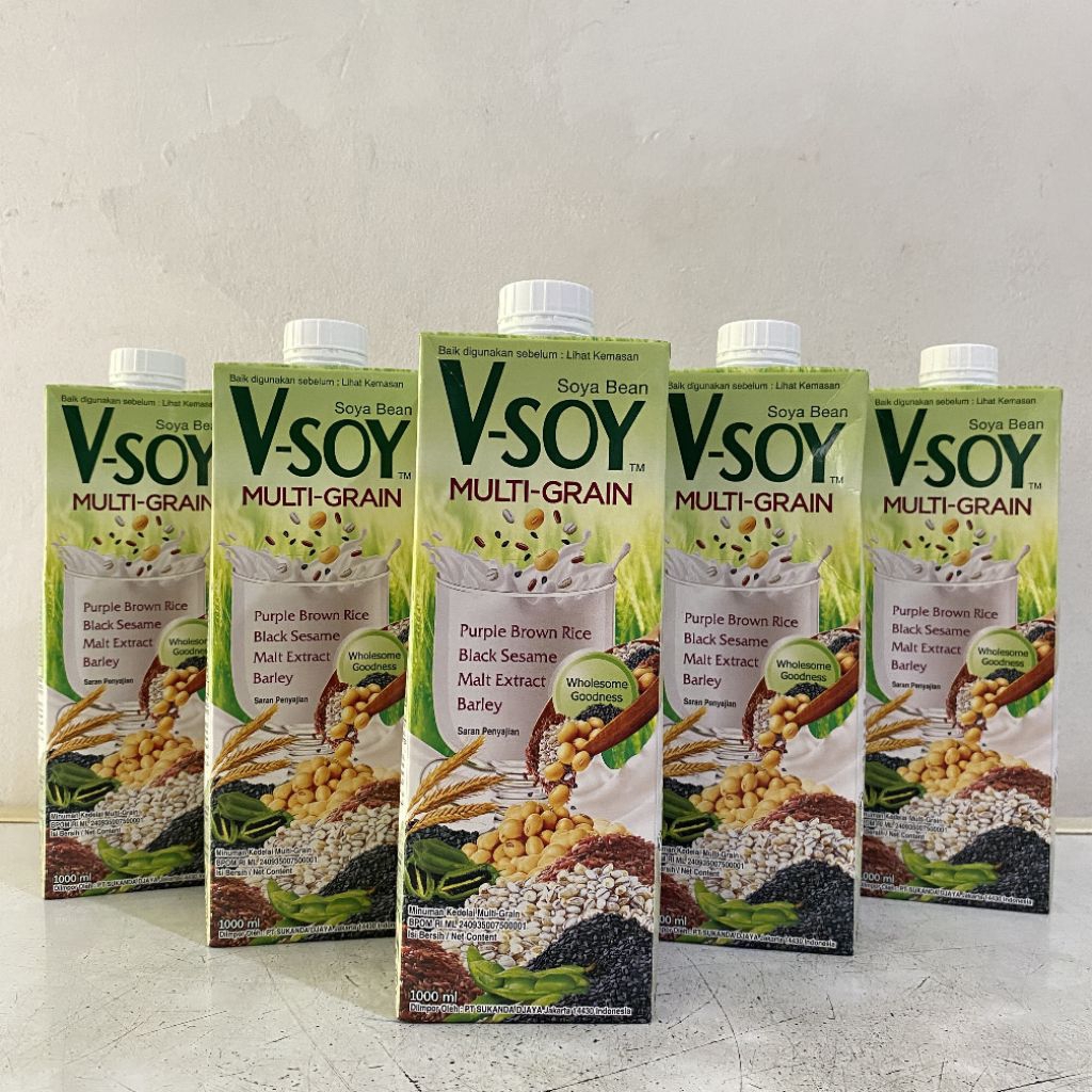 

V-soy multi grain soya bean 1 liter | susu vsoy | susu kedelai