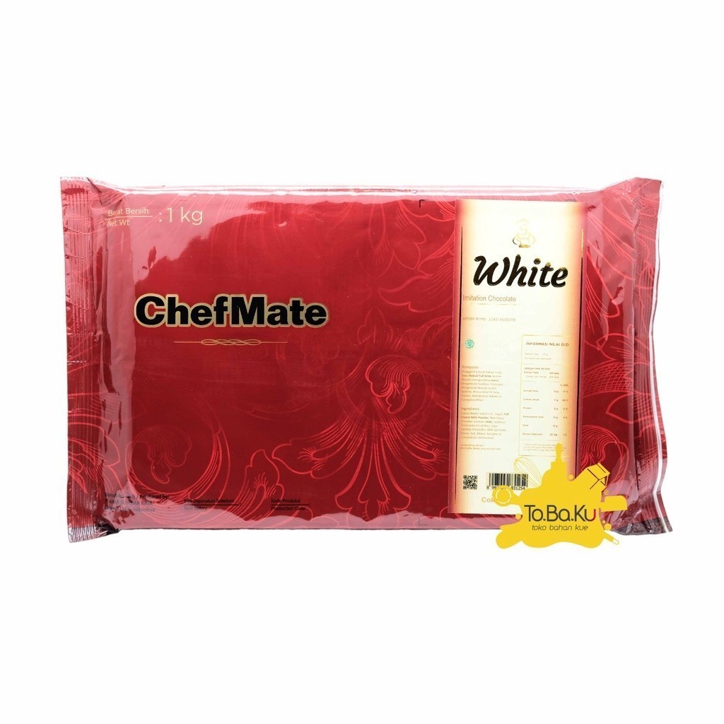 

Chefmate White Compound 1kg / Chefmate Chocolate Compound White Kemasan 1 KG / Cokelat Putih 1kg