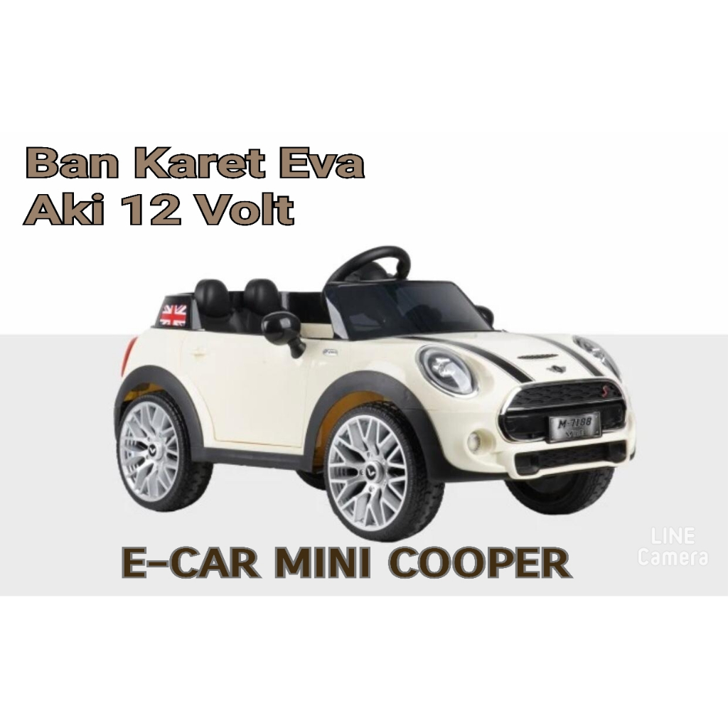 (BTM) Mobil Aki Anak PMB MINI COOPER Ban Karet Mainan Mobil Aki