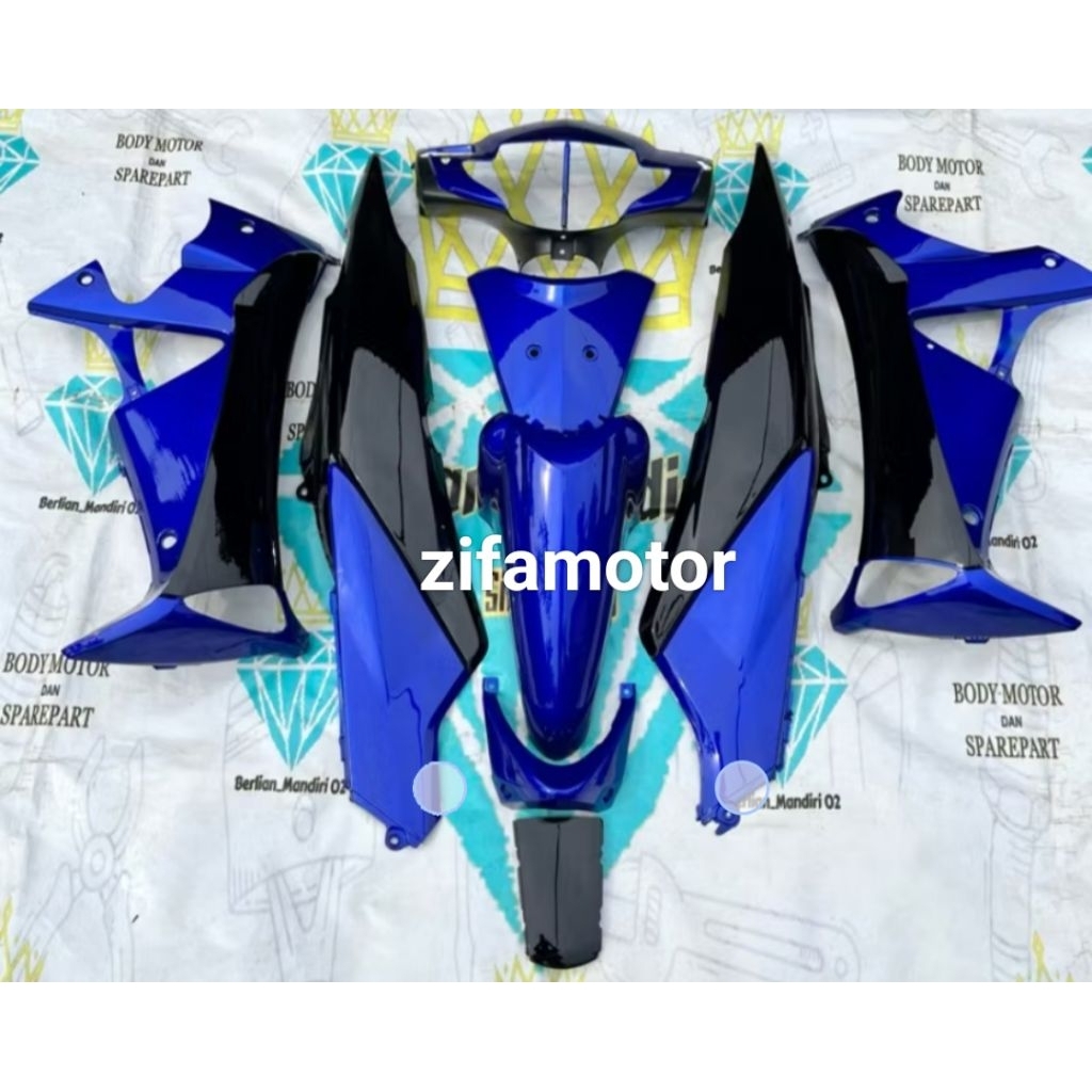 full set body halus Honda Supra X 125 lama warna biru