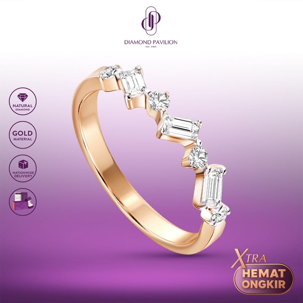 Diamond Pavilion Cincin Emas Batu Berlian Aleta Ring