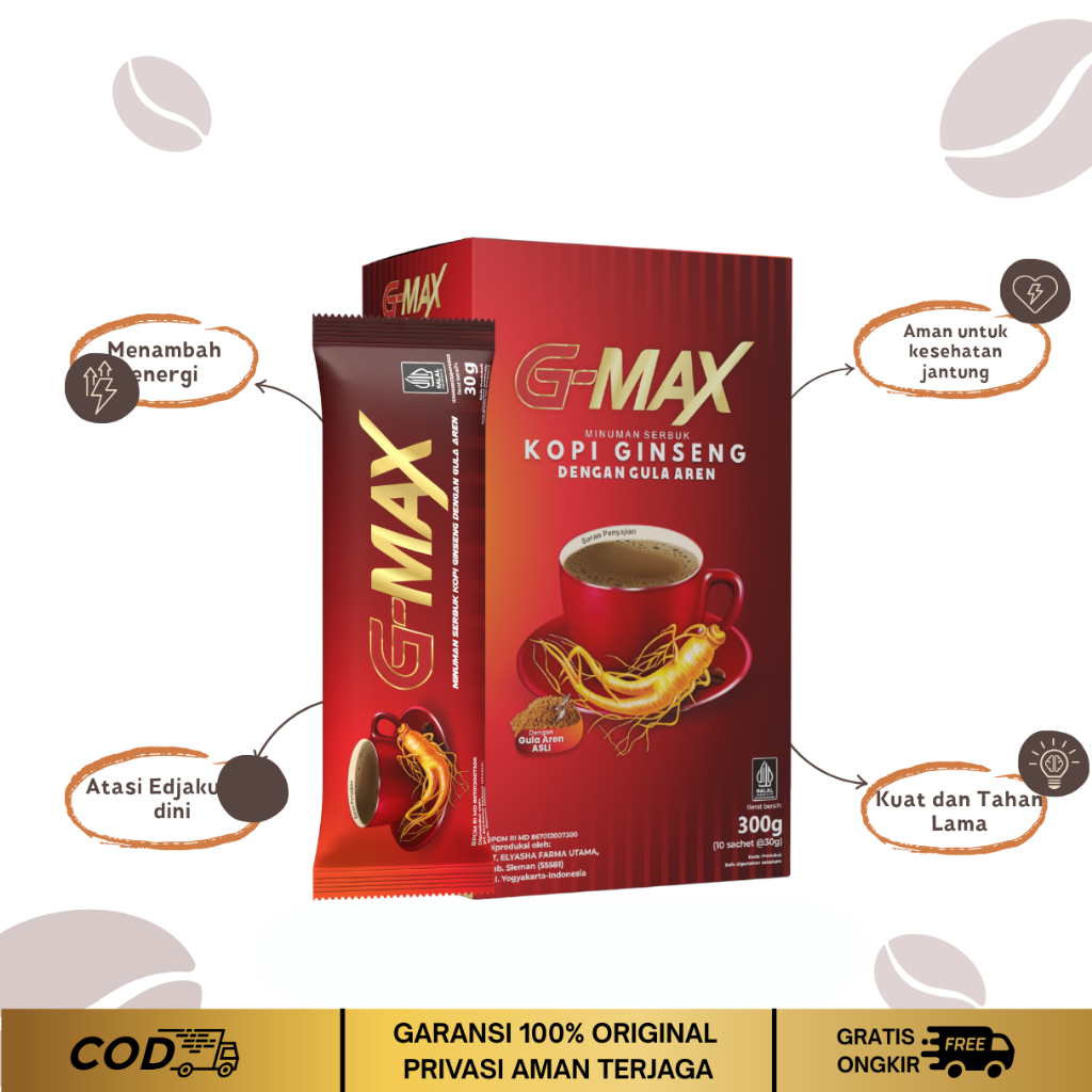 

G MAX EXTRA GINGSENG BPOM KOPI PRIA TAHAN LAMA HALAL AMAN