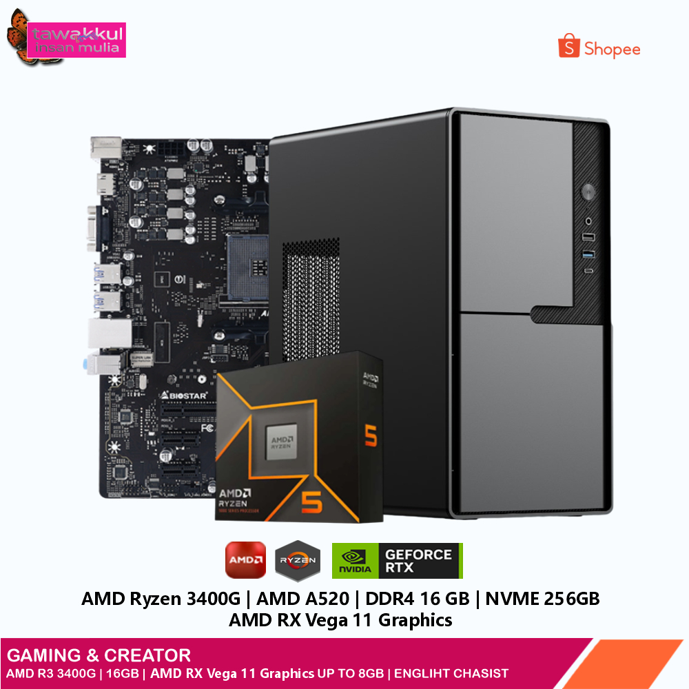 PC Gaming Edition Multimedia AMD Ryzen  3400G VGA AMD RX Vega 11