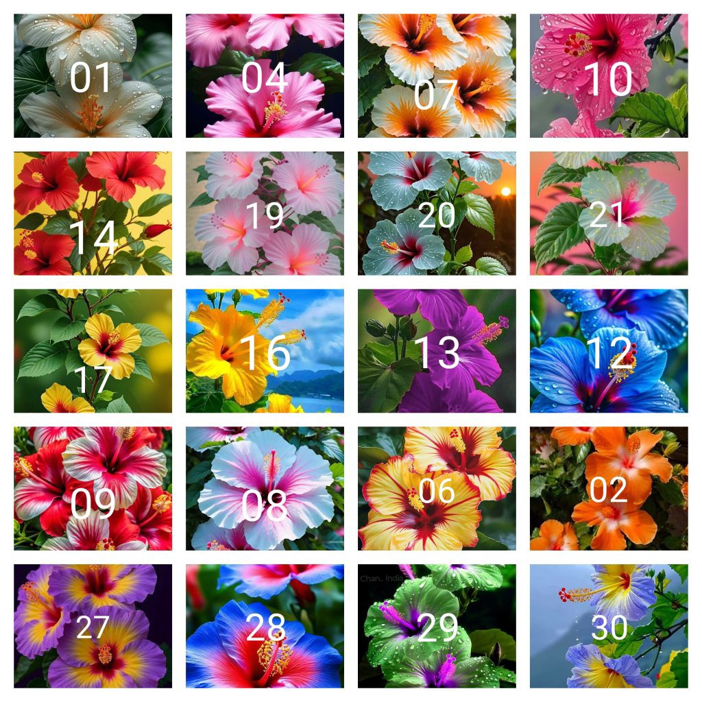 Tanaman hias paket 20 kembang sepatu jenis2x bunga