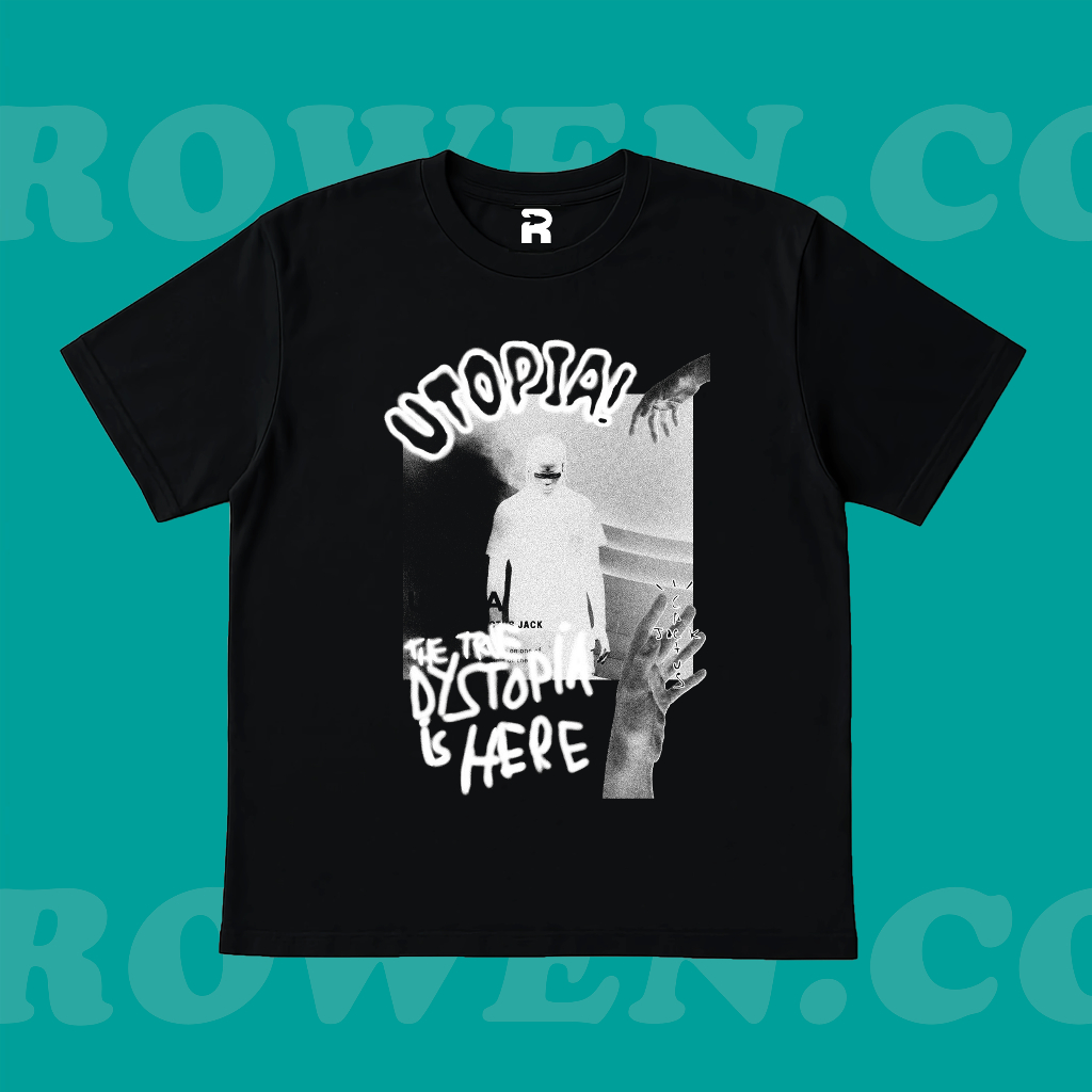 ROWEN.CO | KAOS BAJU TRAVIS SCOTT UTOPIA RAP TEE RAPPER HAND | T-SHIRT OVERSIZE HITAM STYLE Y2K VINT