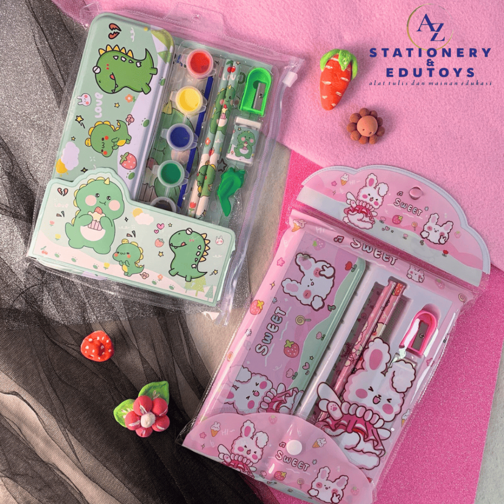 Study Set 9549 & 9926 Paket Alat Tulis Anak TK SD Karakter Kartun Stationery Set