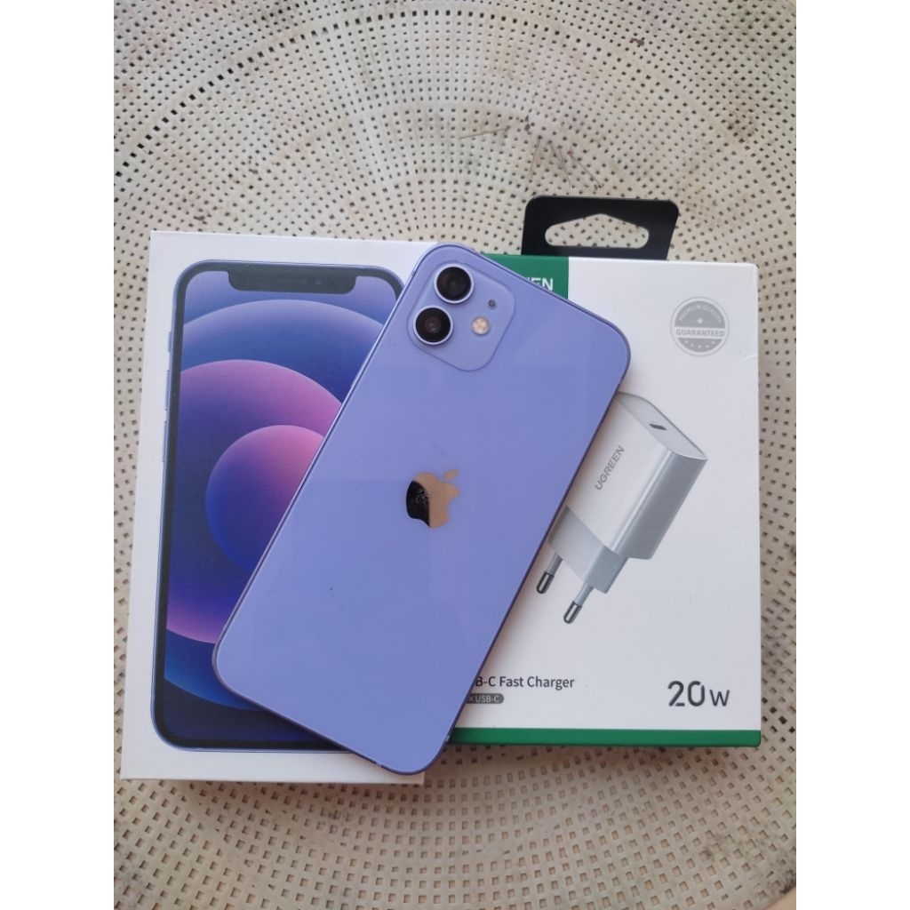 Iphone 12 purple 64gb second inter bonus adaptor ugreen