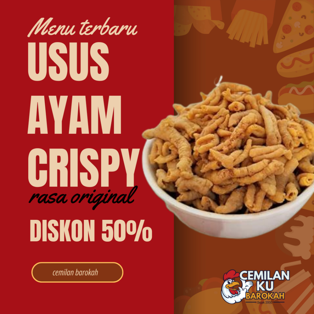 

Usus Ayam Crispy Original Gurih dan Pedas Daun Jeruk Kemasan 1 Bal (5 kg) - Snacks - Food