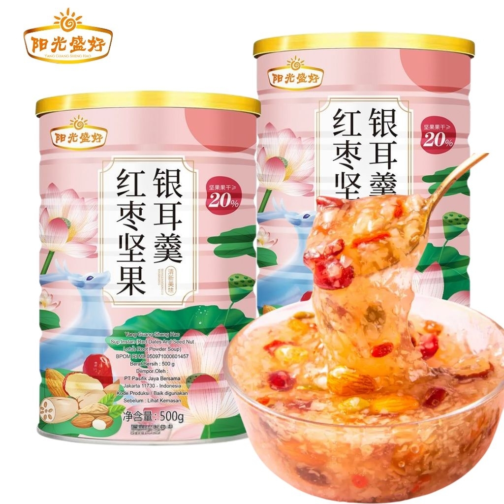

YANG GUANG SHENG HAO HEMAT 2PCS Oufen Lotus Root Powder Kurma Merah 500gram Bubuk Akar Teratai BPOM RI