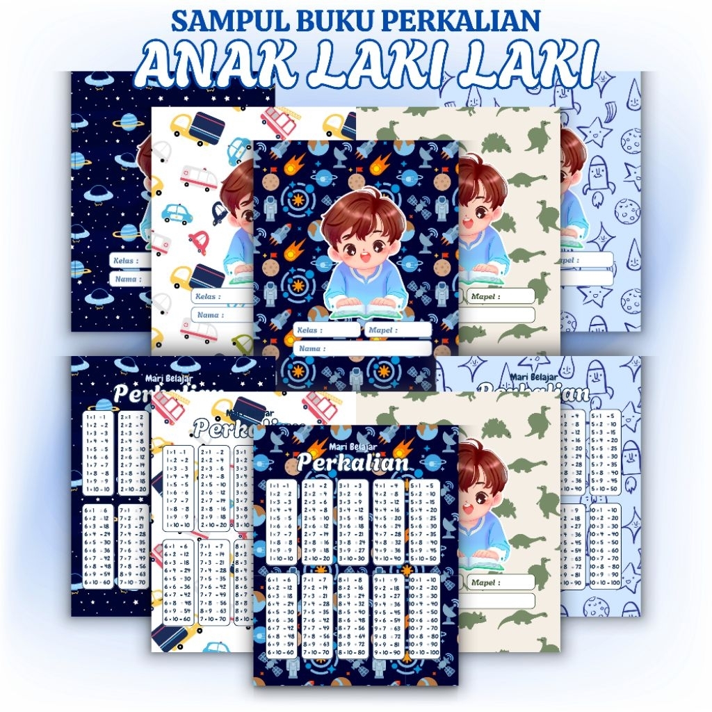 

[10Lembar] SAMPUL BUKU TULIS PERKALIAN ANAK LAKI LAKI