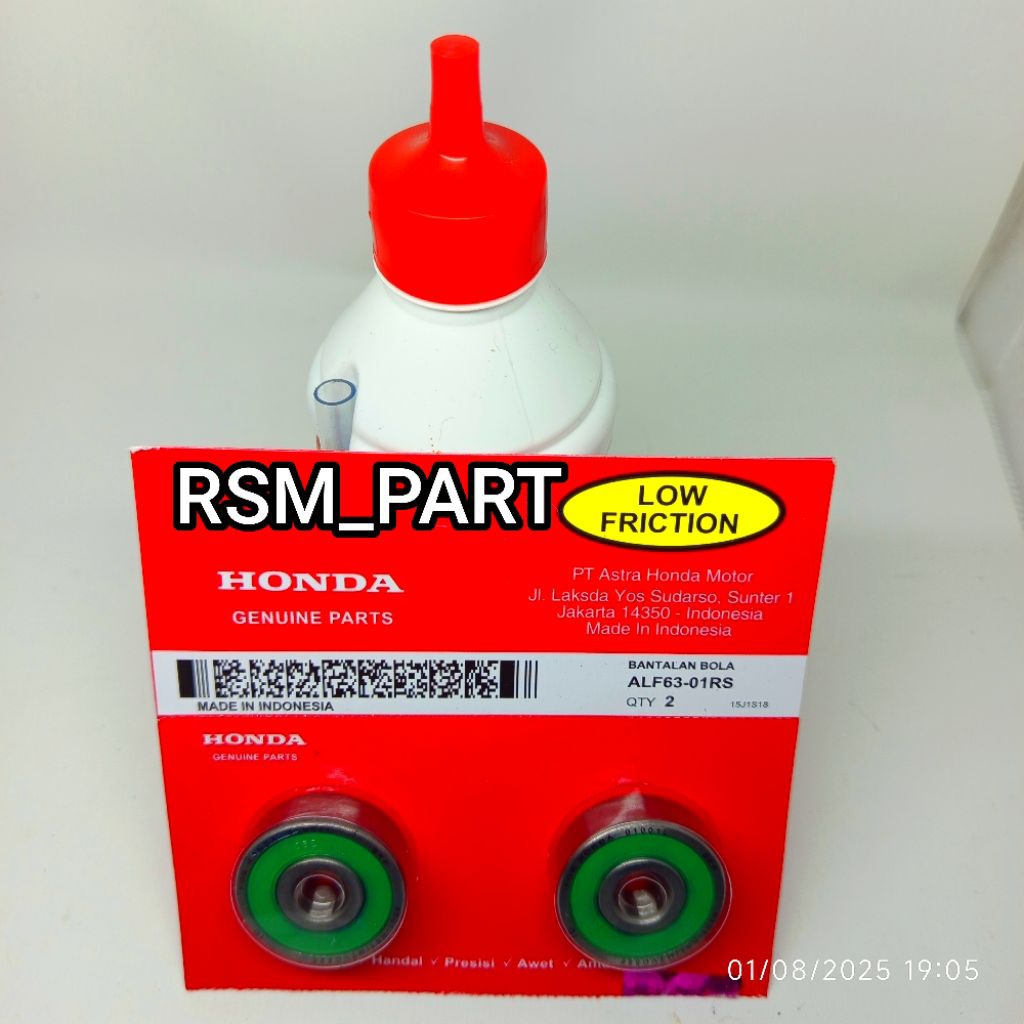 bering roda depan 6301 (2 pcs) plus cairan ban tubeles tubles honda supra x 125, karisma, revo lama,