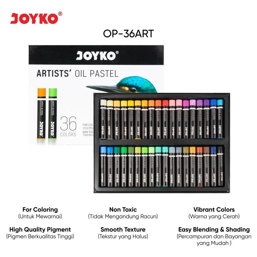 

joyko oil pastel premium 36 warna ( crayon premium joyko isi 36) op 36 t gambar burung