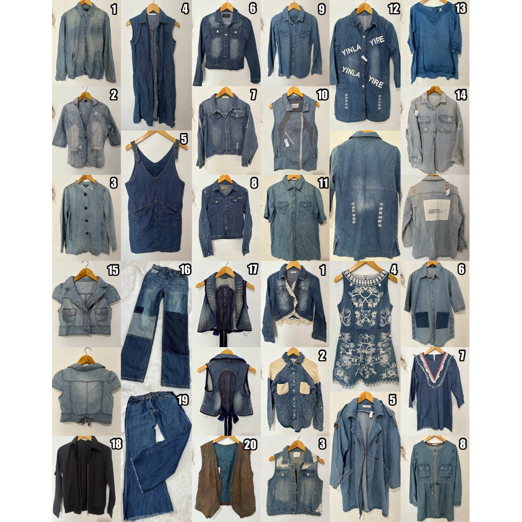 Preloved jaket jeans vest kemeja ol celana wanita pria remaja