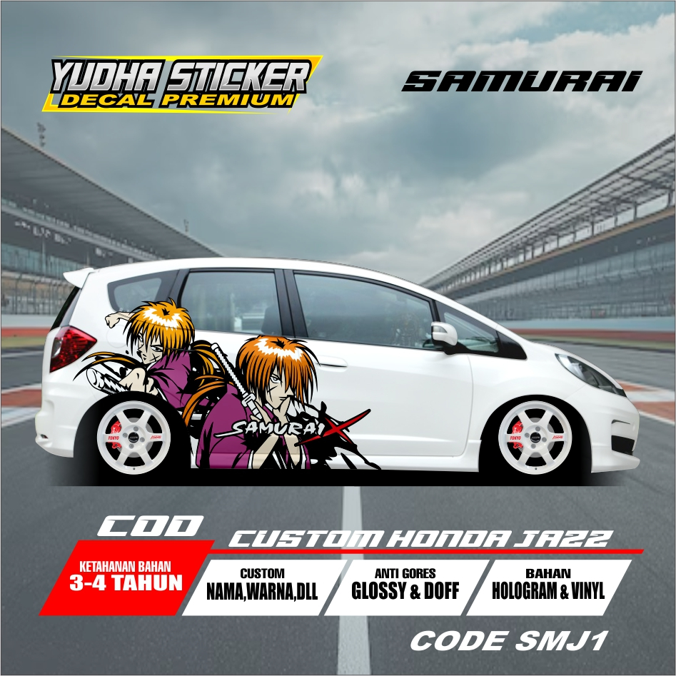 STICKER BODY MOBIL VARIASI SAMURAI X JAZZ, AGYA, AYLA FREE CUSTOM NAMA /