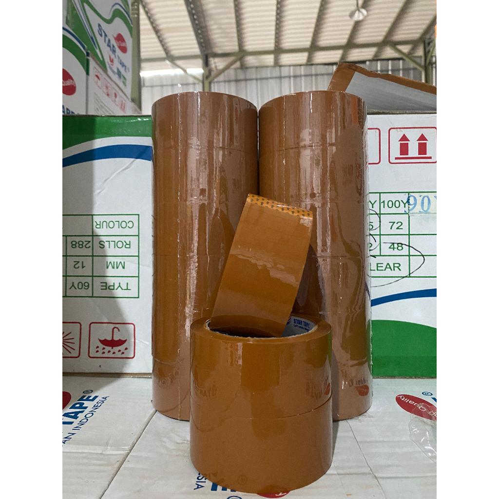 

LAKBAN (1 PCS ) BENING LENGKET STAR TAPE KUALITAS TERBAIK MURAH 72 YARD X 45MM (2INCH) / LAKBAN STAR TAPE