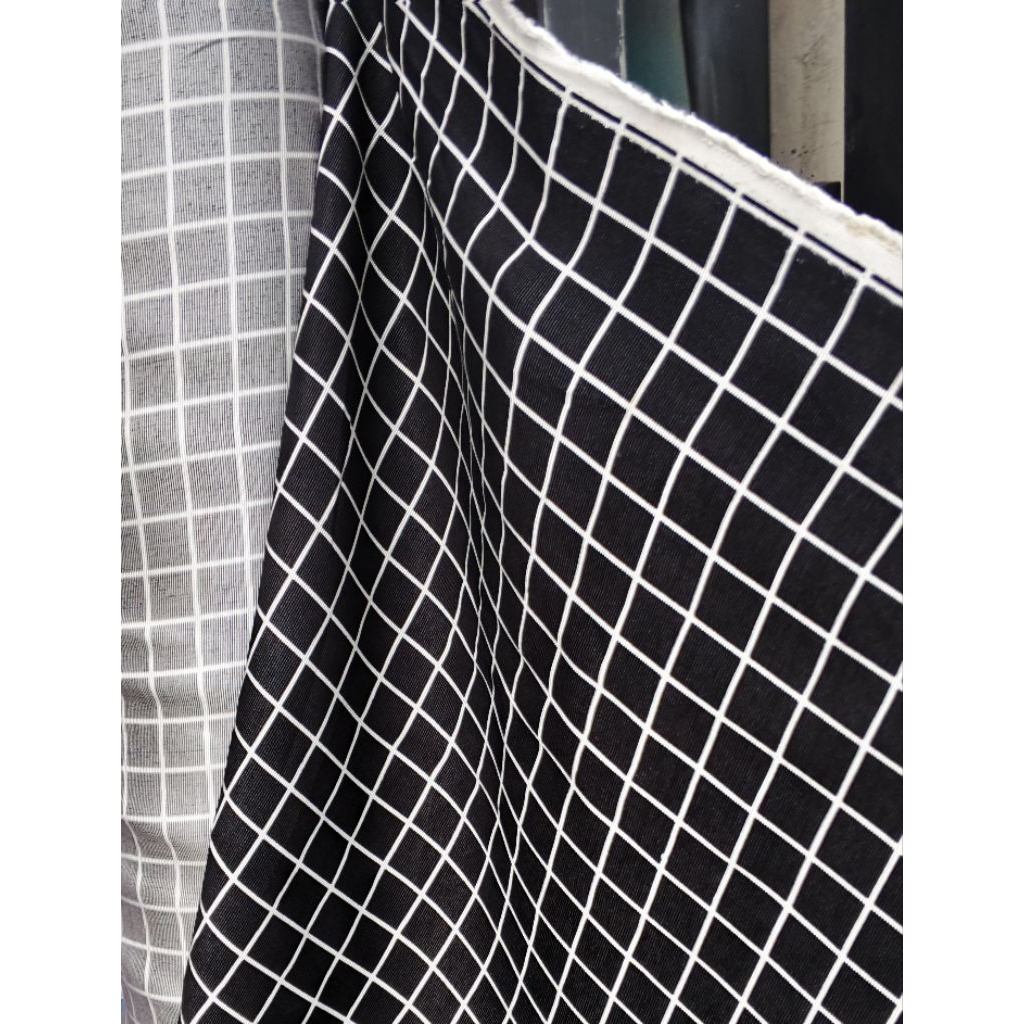 Taslan motif kotak kain tbal korea