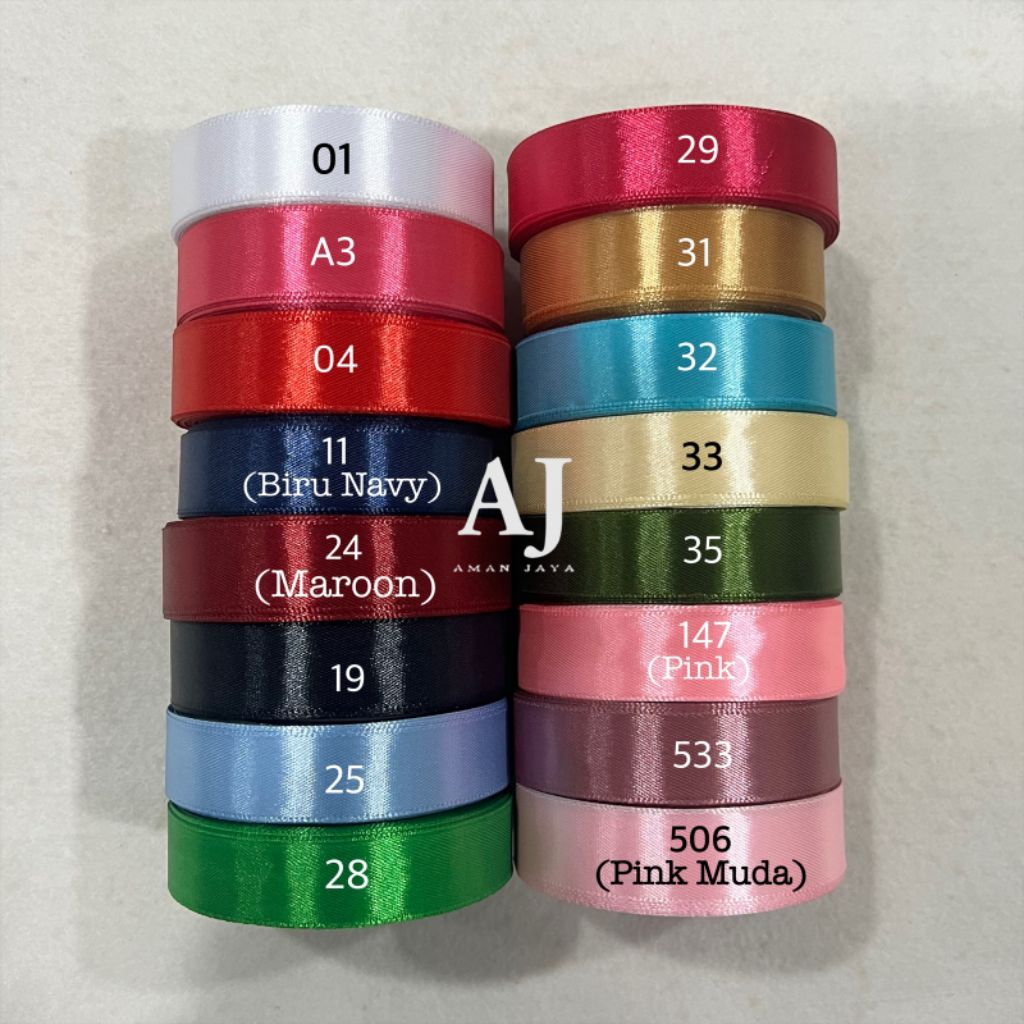 

Pita Satin 3/4 Inch / Pita Saten 2 cm (20 YARD)